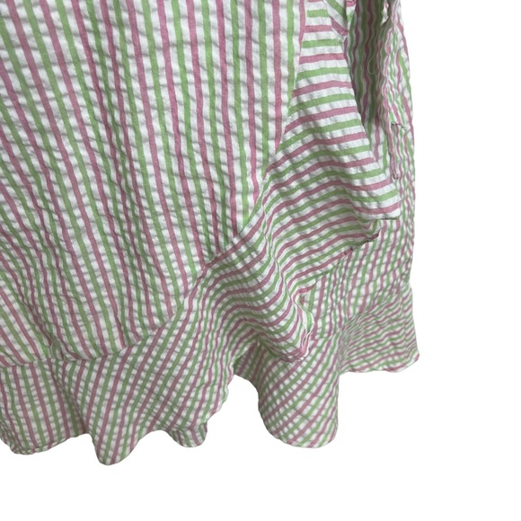 DRAPER JAMES SEERSUCKER TRUE WRAP BOHO ROMANTIC FRILLY ABOVE THE KNEE DRESS. XS - Picture 4 of 8